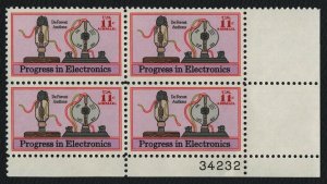 #C86 11c Progress in Electronics, Plate Block [34232 LR] **ANY 5=FREE SHIPPING**