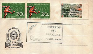 FDC Uruguay, 50th anniversary Architecture society, 1964 olympics JJOO