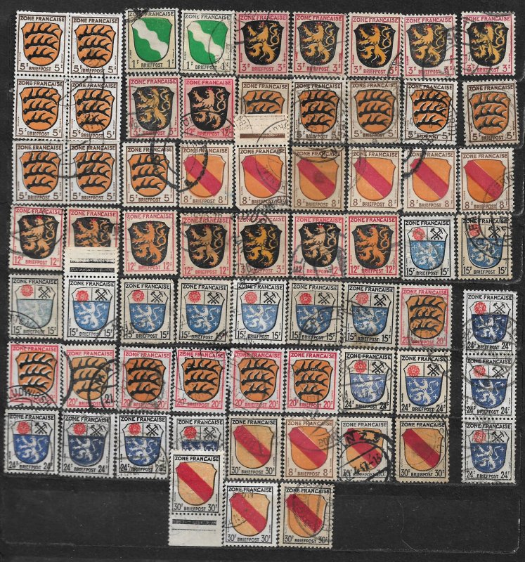 COLLECTION LOT OF 66 GERMANY  FRENCH OCCUPATION 1945+ STAMPS CLEARANCE