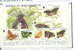 Jersey #727-731a  Souvenir Sheet (Butterflies)