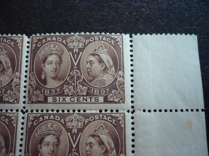 Stamps - Canada - Scott# 55 - Mint Never Hinged Block of 4 Stamps + Selvedge