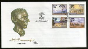 South Africa 1989 Painting by Jacob Hendrik Pierneef Art Sc 774-77 FDC # 16466