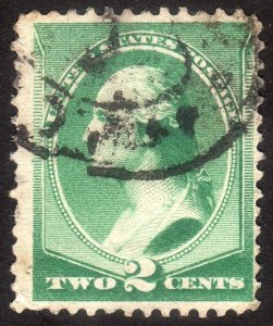 1887, US 2c, Washington, Used, Sc 213