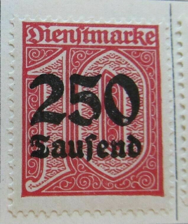 A8P49F15 Deutsches Reich Allemagne Germany 1923 250 on 10pf fine mh* stamp