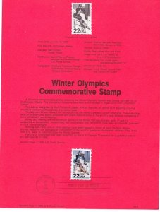 US SP822 Winter Olympics Souvenir Page #2369