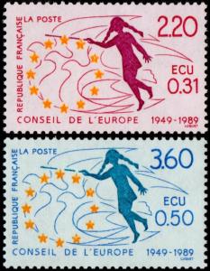 ✔️ FRANCE 1989 - EUROPEAN COUNCIL 40TH ANNIV. - SC.1O45/1O46 MNH OG [FRO.45/46] 