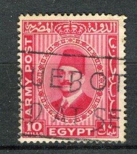 EGYPT; 1939 early British Forces Post fine used 10m. value PAQUEBOT Postmark