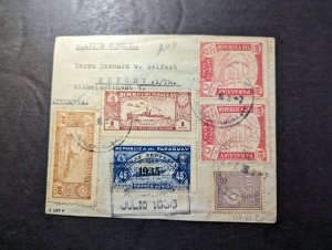 1936 Paraguay Airmail Cover Asuncion to Erfurt Germany Richard Seifert