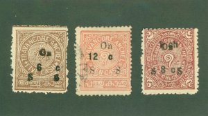 TRAVANCORE -INDIAN STATE O39/O40-41 MH/USED CV $7.65 BIN $3.50