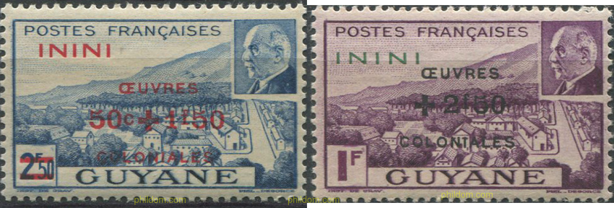 690345 Hinged Inini 1944 Sobrecarga, Obras Coloniales, Inini | Central ...