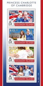 Solomon Islands 2015 Princess Charlotte 4 Stamp Sheet Scott #1854 19M-781