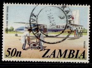 ZAMBIA QEII SG237, 1975 50n flying doctor service, FINE USED.