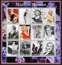 UDMURTIA - 2002 - M. Monroe #2 - Perf 12v Sheet-Mint Never Hinged -Private Issue