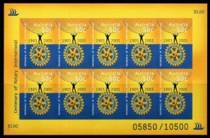 AUSTRALIA SG2517 2005 ROTARY SHEETLET MNH