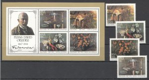 B1101 South Africa Rsa Art Paintings Frans David Oerder 1Set+1Kb Mnh