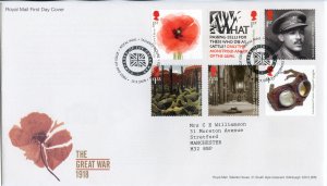 2018 Great War First Day Cover Tallents House Cancel 