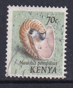 Kenya     #44  used    1971  sea shells  70c