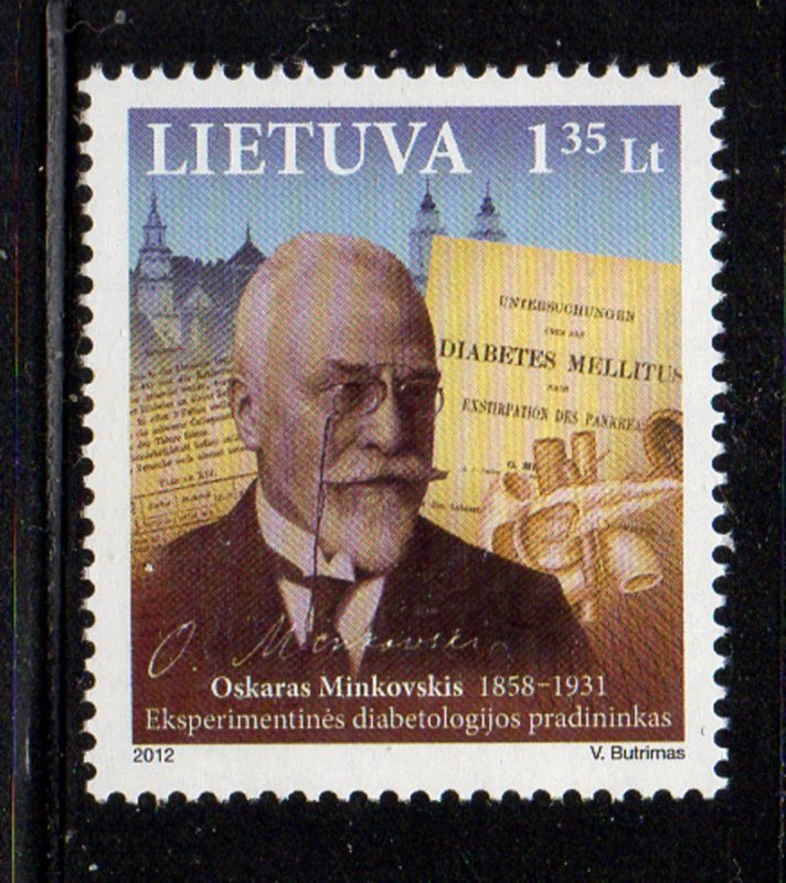 Lithuania Sc 984 2012 Minkowski Diabetes Research stamp mint NH