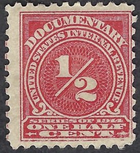 United States #R195 1/2¢ Documentary (1914). Rose. Good centering. Unused.