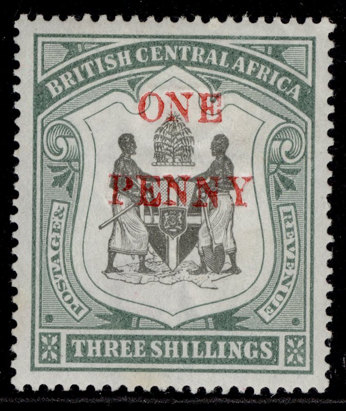 NYASALAND - BCA QV SG53, 1d on 3s black & sea-green, M MINT. Cat £14.