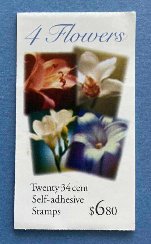 Four Flowers Booklet of 20 U.S. Stamps