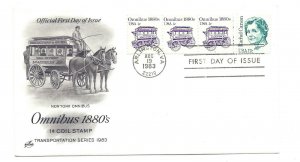 1897 1c Omnibus 1880s ArtCraft, with plate #1 FDC