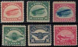 C1 - C6  F/VF OG H, complete set, fresh colors, nice set w8544