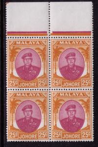 Malaya - Johore # 143  Mint VF NH  Bl 4