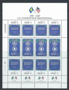 Palau 157a-63a MNH Bi Centennial full sheet, 2014 CV $21.20+