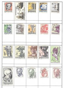 Czechoslovakia #Z39 Mixture Page of 20 stamps Collection / Lot