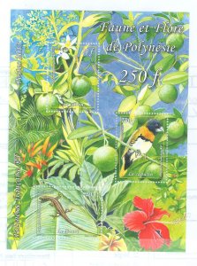 French Polynesia #1098a  Souvenir Sheet (Fauna) (Flora)