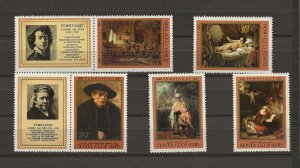 Russia 1976 Rembrandt Paintings set of 5 sg.4591-5 (4k & 20k with labels)    MNH