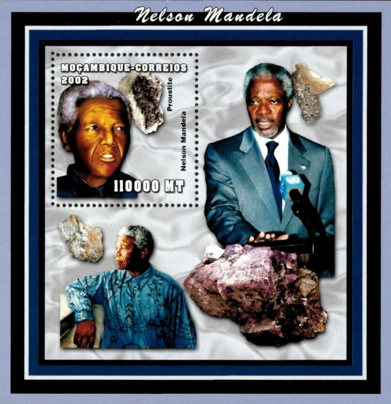 Mozambique 2002 - Nelson Mandela and Minerals - Souvenir Sheet - MNH