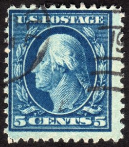 1917, US 5c, Washington, Used, Sc 504