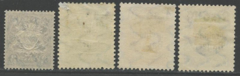 Germany-BAVARIA Sc#231-233, 237 1920 Surcharged Values Used