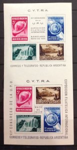 ARGENTINA 1939 C.Y.T.R.A. MNH VERTICAL SHEET OF TWO SCOTT468b cat $28