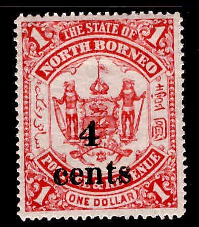 North Borneo Scott 132 Surcharged 1904 stamp