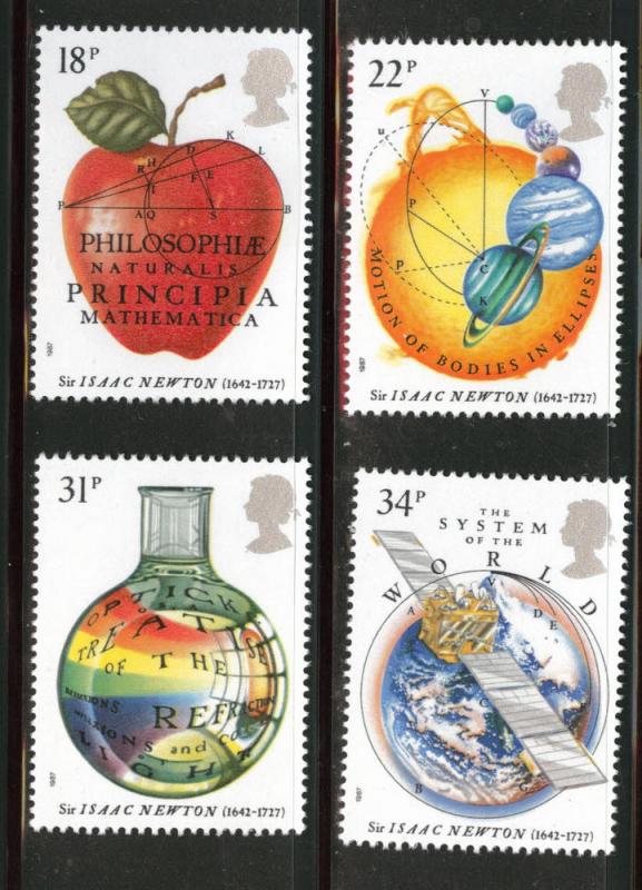 Great Britain Scott 1172-75 MNH** 1987 Newton set