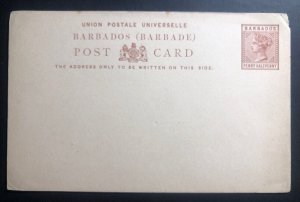 Mint Barbados Postal Stationary Postcard 3 Cents UPU