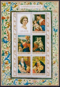 Cook Islands, 1975, Christmas - Paintings minisheet, MNH,++