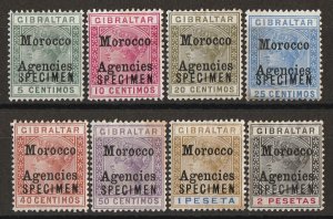 MOROCCO AGENCIES 1899 QV Gibraltar set 5c-2P SPECIMEN. 