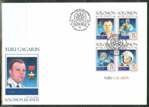 SOLOMON ISLANDS  2014 YURI GAGARIN  SHEET  FIRST DAY COVER