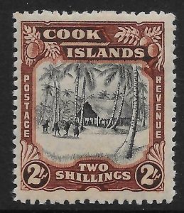 COOK ISLANDS SG144 1945 2/= BLACK & RED-BROWN MTD MINT