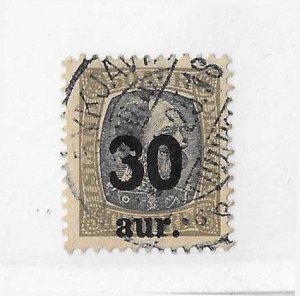 Iceland Sc #137  30a on 50a  used with CDS VF