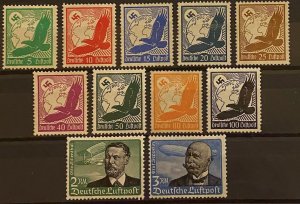 [AG] Germany 1934 Sc #C46-C56 Mi 529-539 MNH OG XF Mi-CV 800€