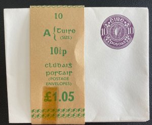 10 Mint Ireland Eire Postal Stationery Envelopes Purple Lot