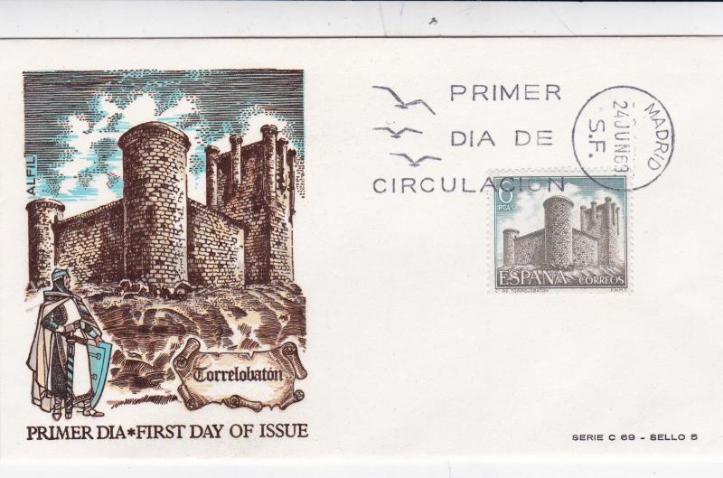 Spain 1969 Spanish Castles 4th Series Set of 3 FDC Unadressed VGC