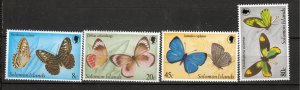 J41061 JL Stamps 1980 solomon islands set mh #431-4 butterflies