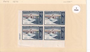 U.S.: Sc #RW34, $3 Old Squaws, Duck Stamps, P# B4, MNH (F32659)