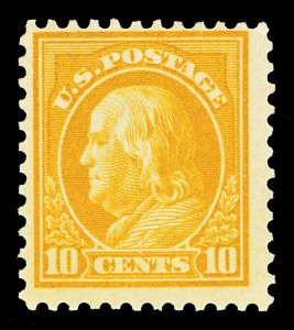 Scott 510 1917 10c Orange Yellow Franklin Perf 11 Issue Mint F-VF OG LH Cat $15